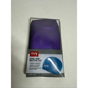 TYR Sport Long Hair Wrinkle- Silicone Swim Cap Purple